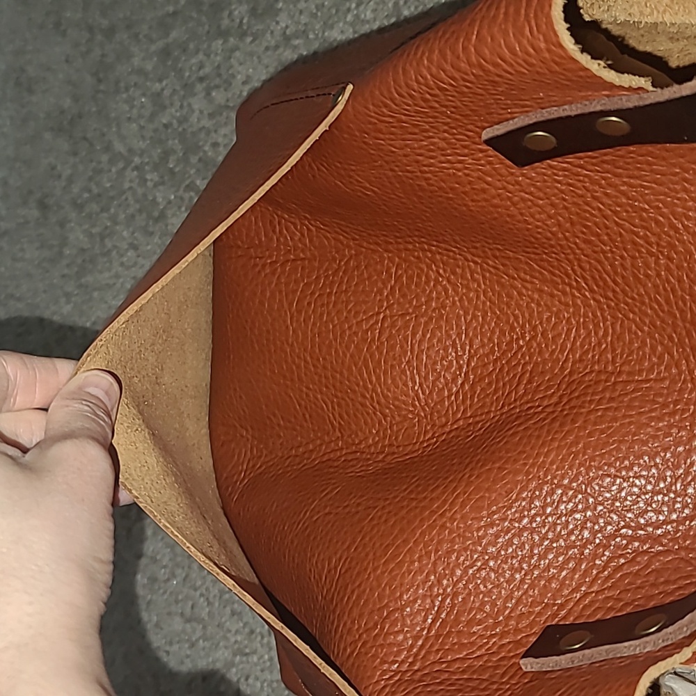 Portland Leather Goods Medium Classic Tote Bag Maple Pebbly Rare - Picture 8 of 10